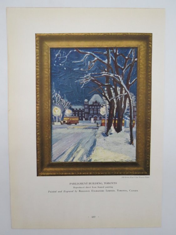 VINTAGE PARLIAMENT BUILDING TORONTO PRINT AFTER PAINTING
