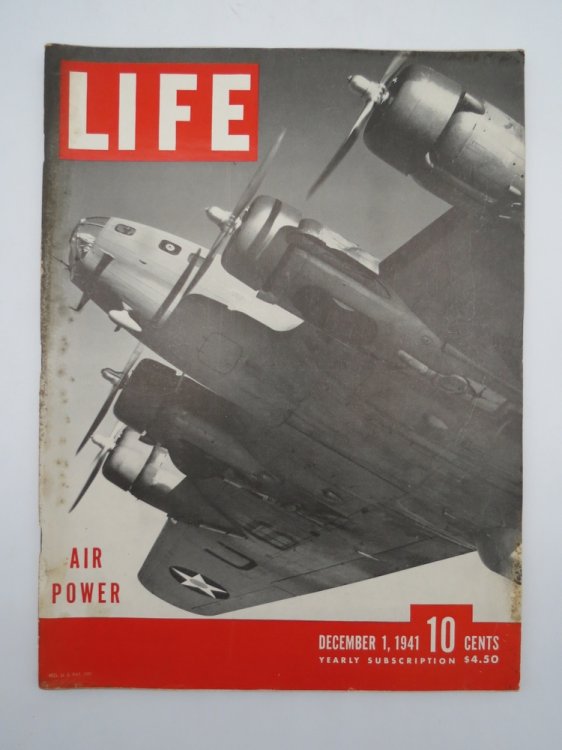 LIFE MAGAZINE DECEMBER 1, 1941 (AIR POWER BOMBER AIRPLANE JET COVER)