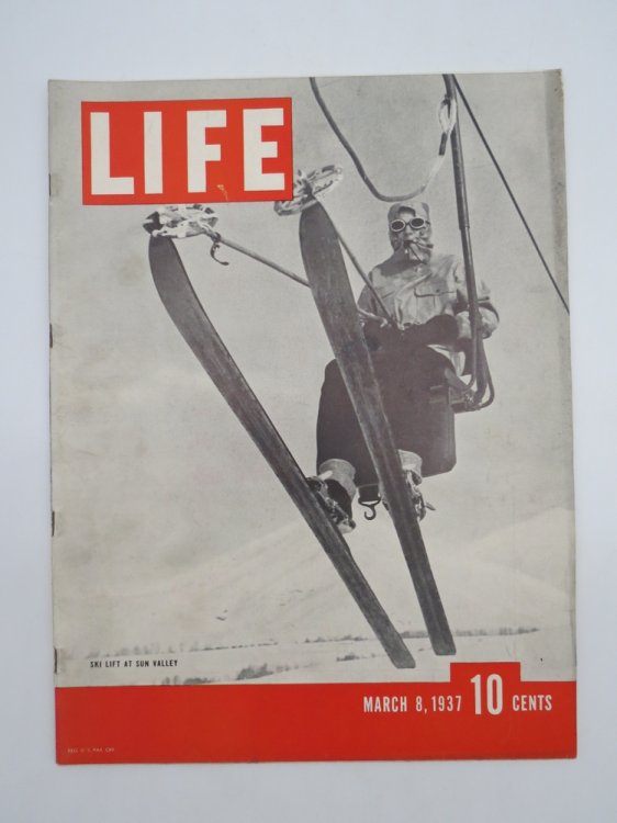 LIFE MAGAZINE MARCH 8, 1937 (SKI LIFT AT SUN VALLEY COVER)