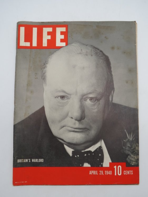 LIFE MAGAZINE APRIL 29, 1940 (BRITAIN'S WARLORD WINSTON CHURCHILL COVER)