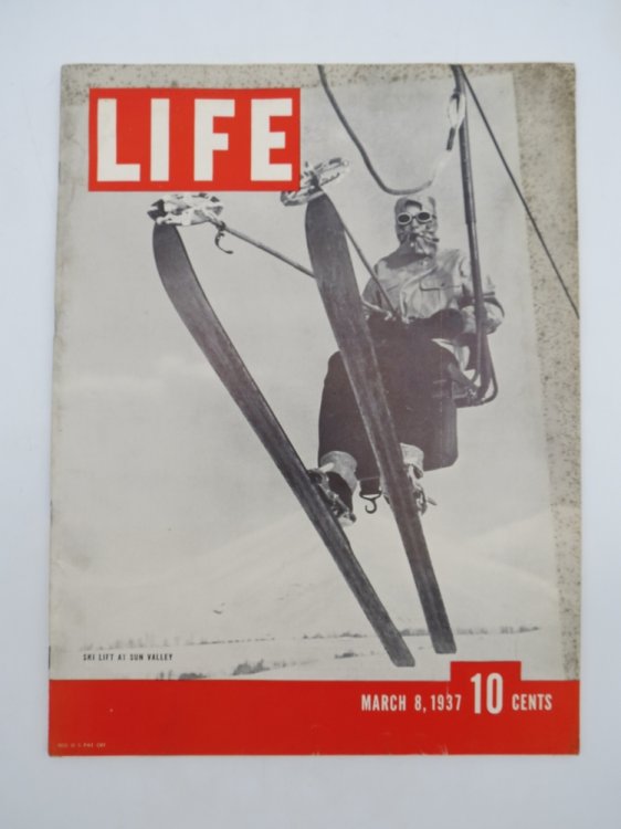 LIFE MAGAZINE MARCH 8, 1937 (SKI LIFT AT SUN VALLEY COVER)