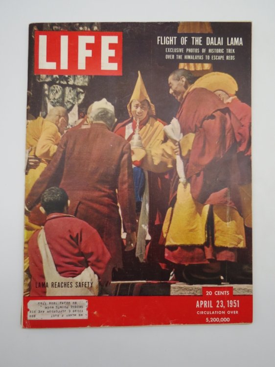 VINTAGE LIFE MAGAZINE, APRIL 23, 1951 (FLIGHT OF THE DALAI LAMA)