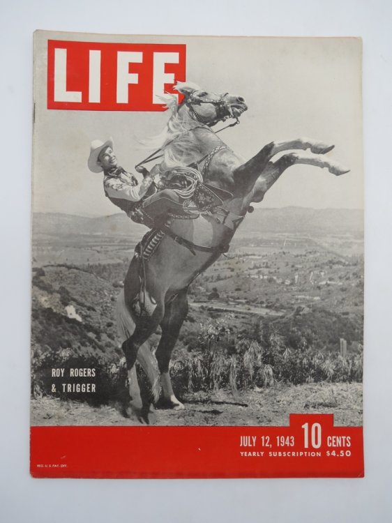 LIFE MAGAZINE JULY 12, 1943 (ROY ROGERS & TRIGGER COVER) Roy Rogers & Trigger