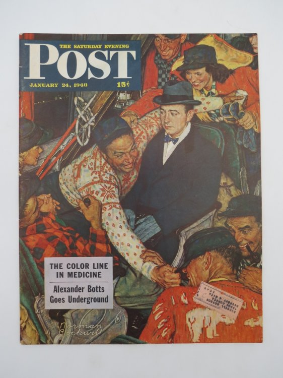 THE SATURDAY EVENING POST MAGAZINE, JANUARY 24, 1948 (NORMAN ROCKWELL TRAINLOAD OF ATHLETES COVER)