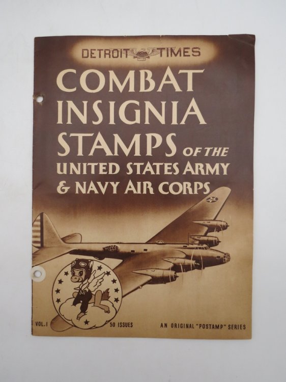 WWII DISNEY COMBAT INSIGNIA STAMPS US ARMY & NAVY AIR CORPS VOL 1 DETROIT TIMES