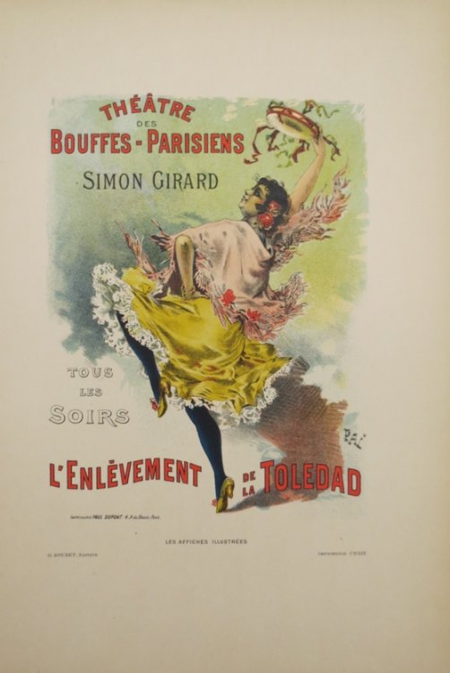 THEATRE BOUFFES-PARISIENS SIMON GIRARD ORIGINAL LITHOGRAPH OF POSTER