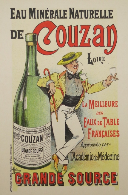 MINERALE NATURELLE COUZAN ORIGINAL LITHOGRAPH OF POSTER