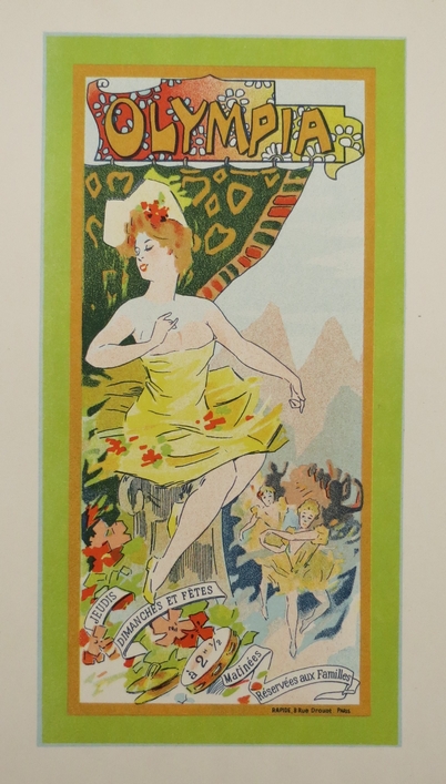 OLYMPIA JEUDIS DIMANCHES FETES ORIGINAL LITHOGRAPH OF POSTER