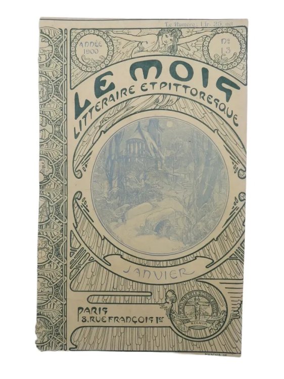 LE MOIS JANUARY 1900 ALPHONSE MUCHA ORIGINAL MAGAZINE COVER