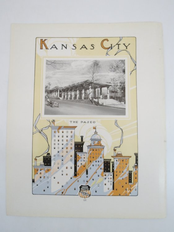 ANTIQUE 1914 UNION PACIFIC KANSAS CITY PRINT AD