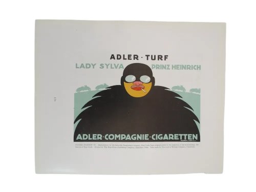 ANTIQUE 1914 ADLER TURF COMPAGNIE CIGARETTEN POSTER PRINT AD