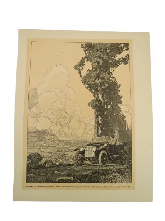 ANTIQUE 1914 STUDEBAKER CAR PLEIN AIR PRINT BY FRANKLIN BOOTH