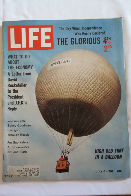 LIFE MAGAZINE JULY 6, 1962 -- (HOT-AIR BALLOON COVER)