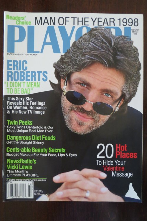 PLAYGIRL MAGAZINE FEBRUARY/MARCH 1998 Eric Roberts; Sexy Twins in the Centerfold!
