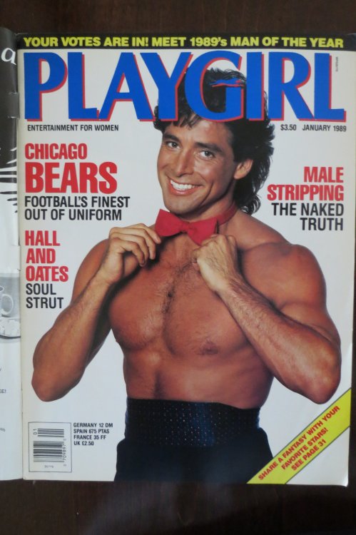 PLAYGIRL MAGAZINE January 1989 -- Man of the Year, the Chicago Bears out of Uniform!
