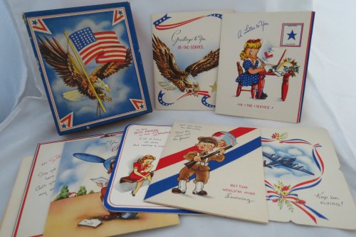 WORLD WAR II (WWII) GREETING CARDS IN ORIGINAL BOX 7 Greeting Cards Including 'to My Boy Friend in the Service', 'got You Guys all Drilling', Good Luck Keep 'em Flying', 'greetings to You in the Service', 'a Letter to You in the Service', 'to You in the Airforce', 'hi Solider!