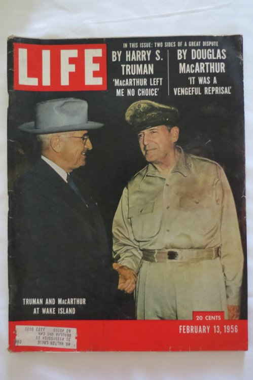LIFE MAGAZINE - FEBRUARY 13, 1956 (TRUMAN AND MACARTHUR AT WAKE ISLAND COVER)