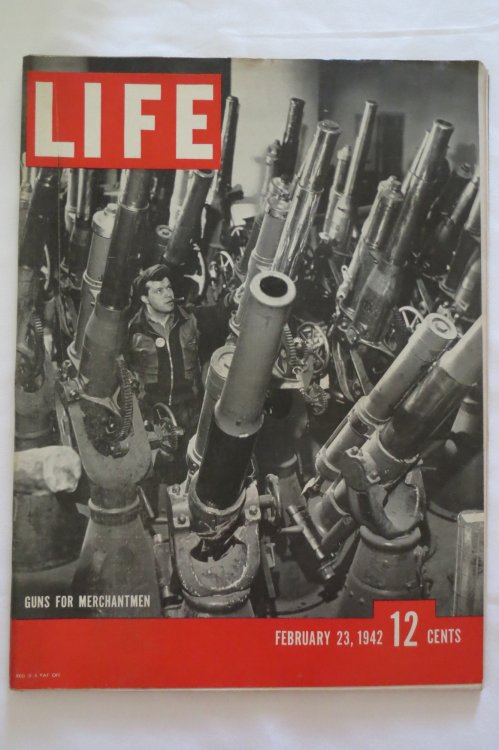 LIFE MAGAZINE - FEBRUARY 23, 1942 (GUNS FOR MERCHANTMENT COVER)