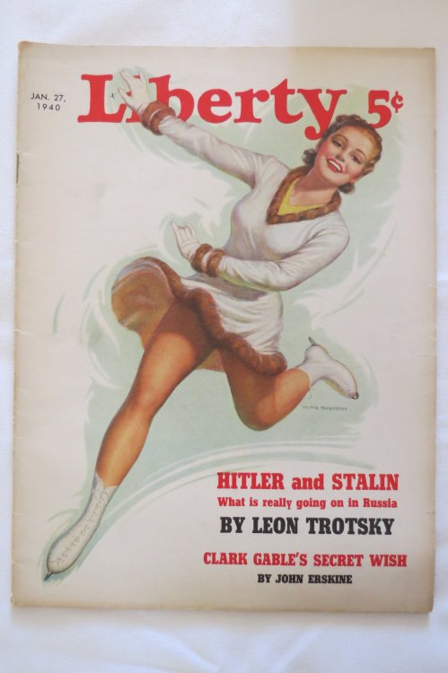 LIBERTY MAGAZINE JANUARY 27, 1940 (ICE SKATER COVER BY VICTOR TCHETCHET; HITLER AND STALIN; CLARK GABLE'S SECRET WISH)