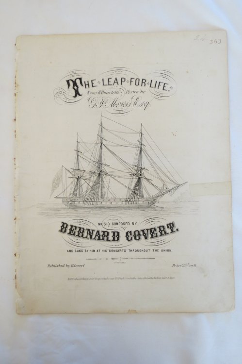 THE LEAP FOR LIFE (SHEET MUSIC) (Sailor Song with Ship Illustration)