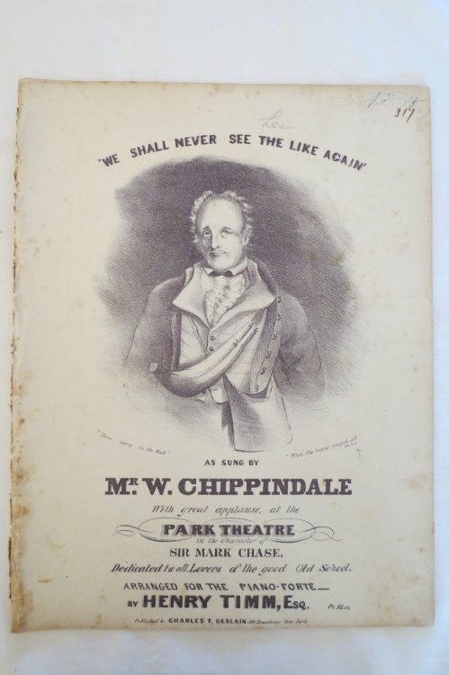 WE SHALL NEVER SEE THE LIKE AGAIN (SHEET MUSIC) (Soldier with Powder Horn Illustration)
