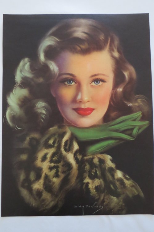 BILLY DEVORSS VINTAGE PIN-UP GIRL LITHOGRAPH PRINT 10