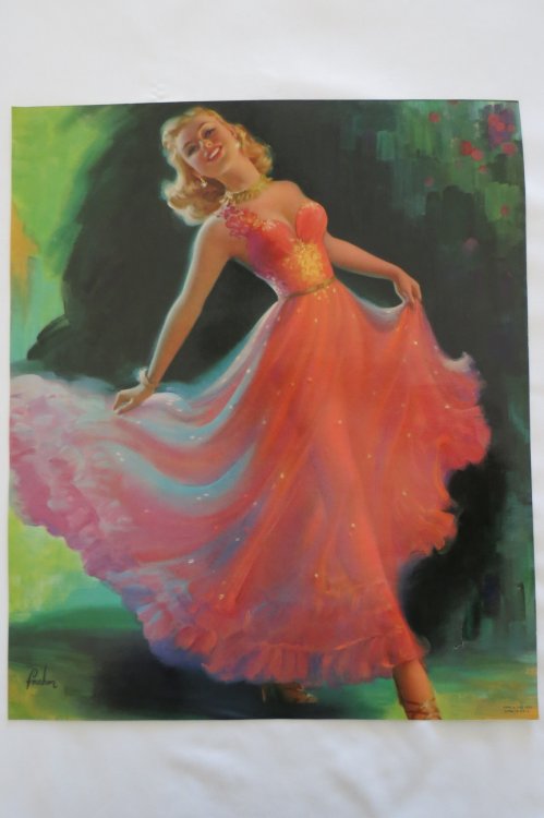 ART FRAHM VINTAGE PIN-UP LITHOGRAPH PRINT - STEPPING OUT - 11.75