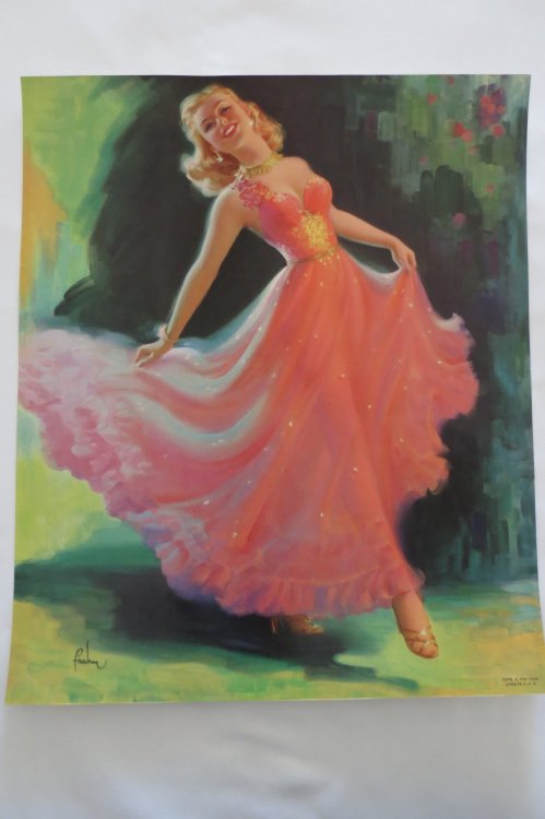 ART FRAHM VINTAGE PIN-UP LITHOGRAPH PRINT - STEPPING OUT - 11