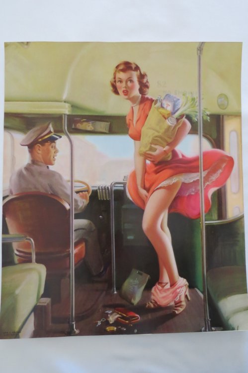 ART FRAHM VINTAGE PIN-UP LITHOGRAPH PRINT - A FARE LOSER - 11
