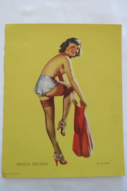 GIL ELVGREN VINTAGE 'FRENCH DRESSING' PIN-UP PHOTO LITHOGRAPH PRINT - 7.25