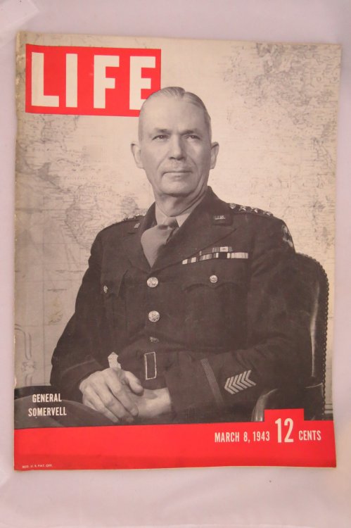 LIFE MAGAZINE MARCH 8, 1943 THEATER: 'THE PATRIOTS'; Veronica Lake Puts Up Long Hair At Government's Request; Wartime Gardening: Amatuers Plant Their Private Crops; Martha Raye Sings for Bomber Crews in North Africa; See Additional Info Below