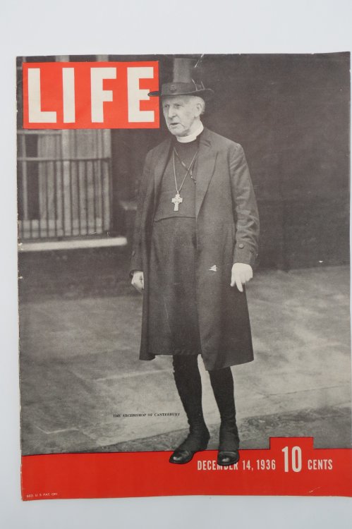LIFE MAGAZINE, DECEMBER 14, 1936 (THE ARCHBISHOP OF CANTERBURY)