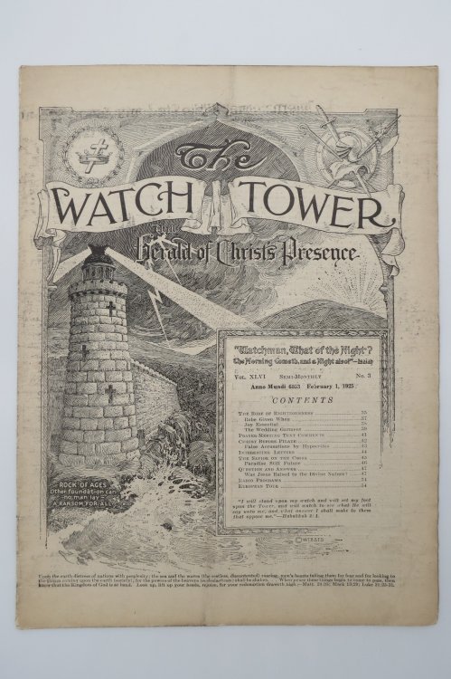 THE WATCHTOWER AND HERALD OF CHRIST'S PRESENCE, FEBRUARY 1, 1925