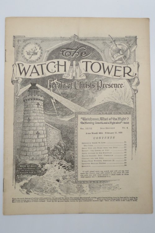 THE WATCHTOWER AND HERALD OF CHRIST'S PRESENCE, FEBRUARY 15, 1926