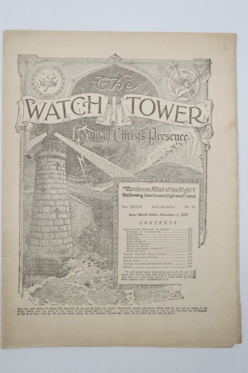 THE WATCHTOWER AND HERALD OF CHRIST'S PRESENCE, NOVEMBER 1, 1927