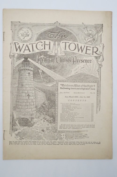 THE WATCHTOWER AND HERALD OF CHRIST'S PRESENCE, JULY 21, 1927