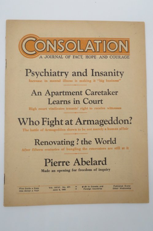 CONSOLATION - A JOURNAL OF FACT HOPE AND COURAGE, JUNE 6, 1945