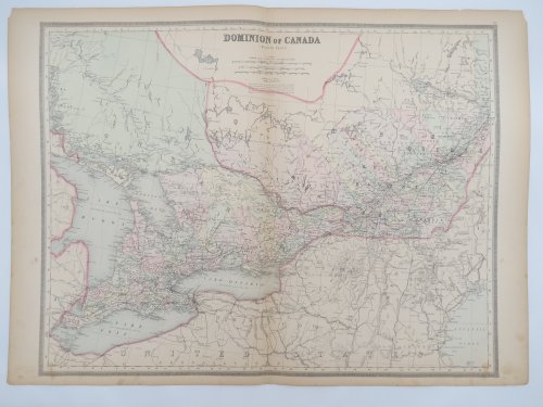 ORIGINAL 1888 HAND COLORED BRADLEY MAP-MITCHELL OF DOMINION OF WESTERN CANADA 19