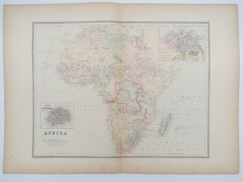 ORIGINAL 1888 HAND COLORED BRADLEY-MITCHELL MAP OF AFRICA 19