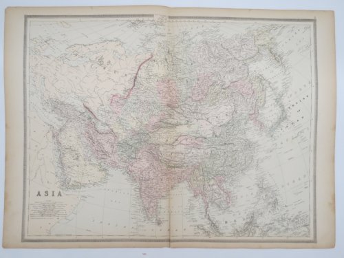 ORIGINAL 1888 HAND COLORED BRADLEY-MITCHELL MAP OF ASIA 19