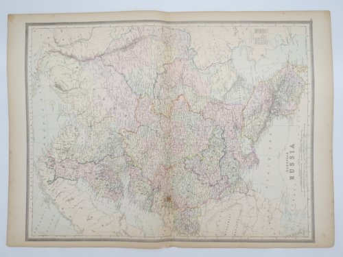 ORIGINAL 1888 HAND COLORED BRADLEY-MITCHELL MAP OF EUROPEAN RUSSIA 19
