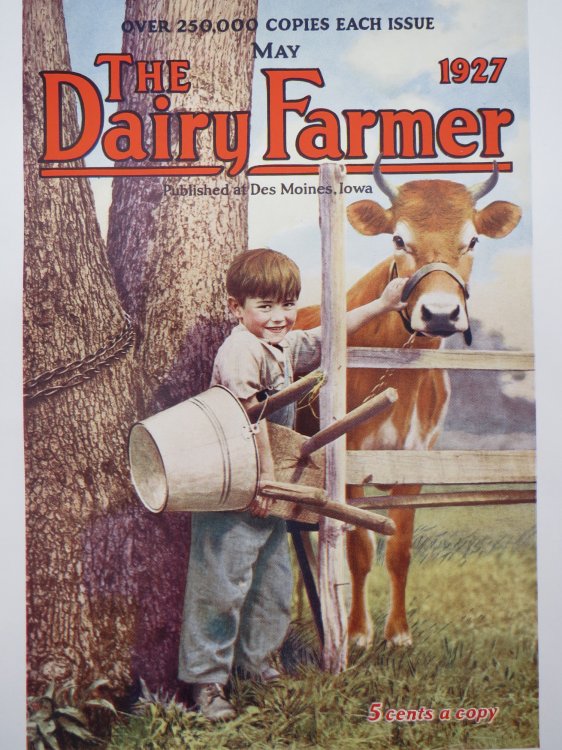 VINTAGE THE DAIRY FARMER MAGAZINE MAY 1927 COLOR PRINT