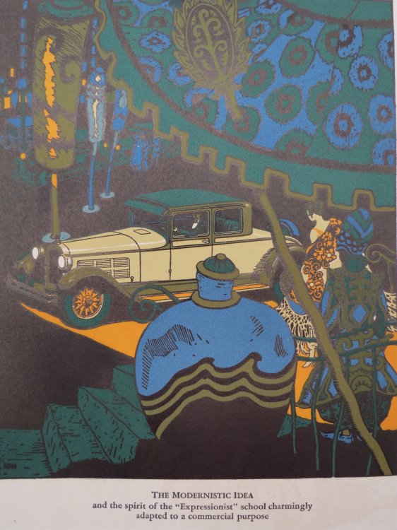 VINTAGE DODGE BROTHERS SENIORLINE COUPE WOODCUT COLOR PRINT