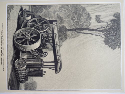 VINTAGE ROAD PAVING MACHINERY COLOR PRINT