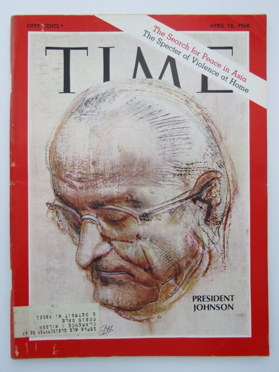 TIME MAGAZINE APRIL 12, 1968 (PRESIDENT JOHNSON COVER)