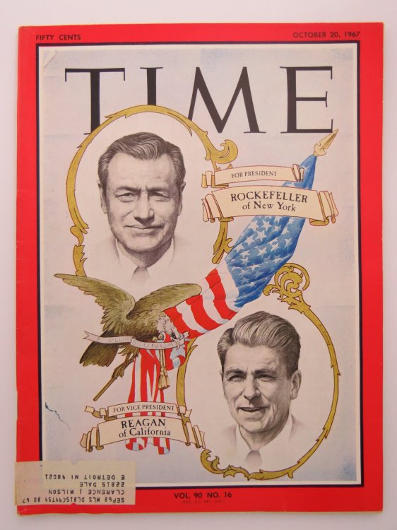 TIME MAGAZINE OCTOBER 20, 1967 (FOR PRESIDENT ROCKEFELLER, VICE PRESIDENT REAGAN)
