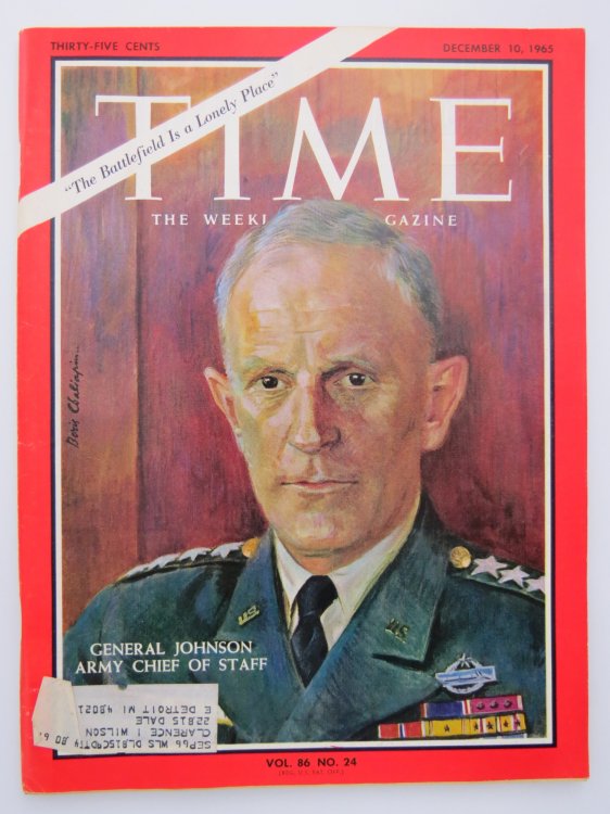 TIME MAGAZINE DECEMBER 10, 1965 (GENERAL JOHNSON ARMY CHIEF OF STAFF)