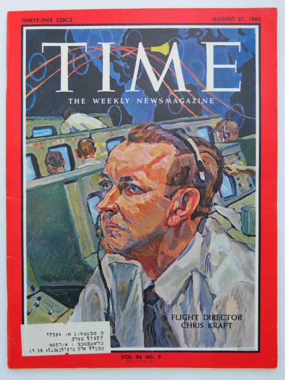 TIME MAGAZINE AUGUST 27, 1965 (FLIGHT DIRECTOR CHRIS KRAFT SAGA OF NASA GEMINI 5)