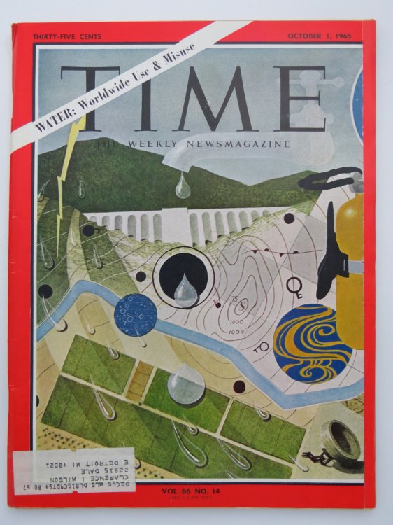 TIME MAGAZINE OCTOBER 1, 1965 (WATER: WORLDWIDE USE & MISUSE) Worldwide Use & Misuse
