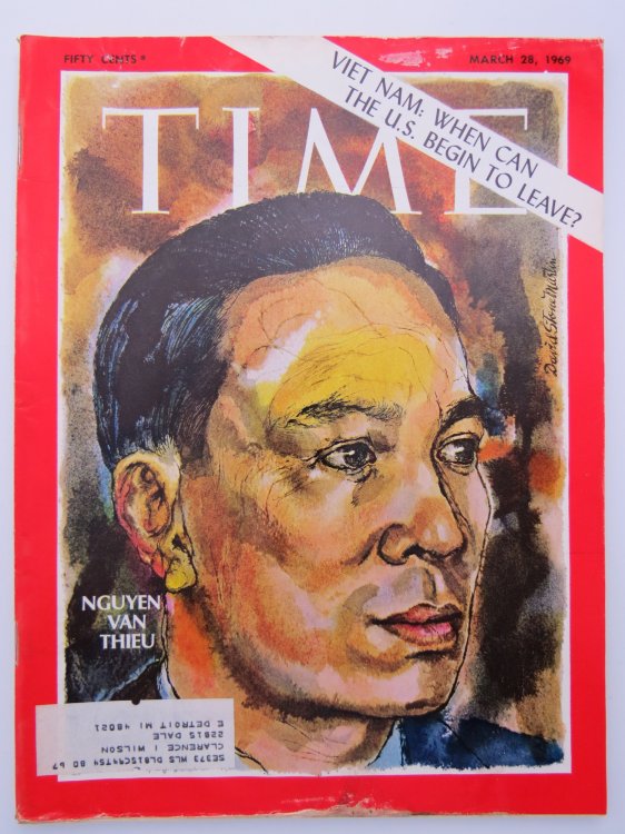 TIME MAGAZINE MARCH 28, 1969 (NGUYEN VAN THIEU, VIETNAM)